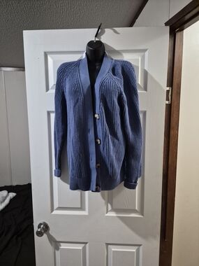 Old Navy Blue Ribbed Button-Up Cardigan